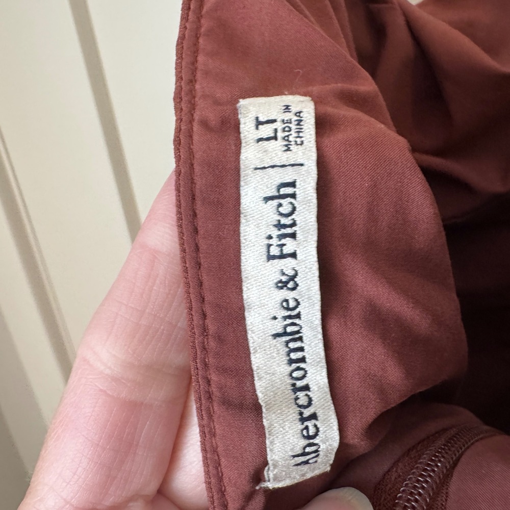 Abercrombie & Fitch Womens Halter Keyhole Midi Dress Mahogany Brown Size LT - Picture 4 of 4
